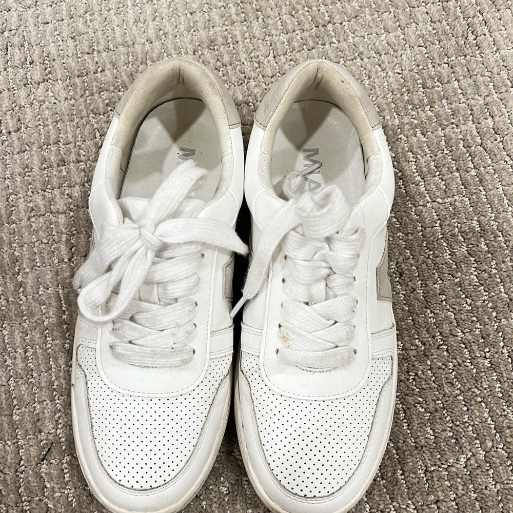 White Sneakers with Perforated Design